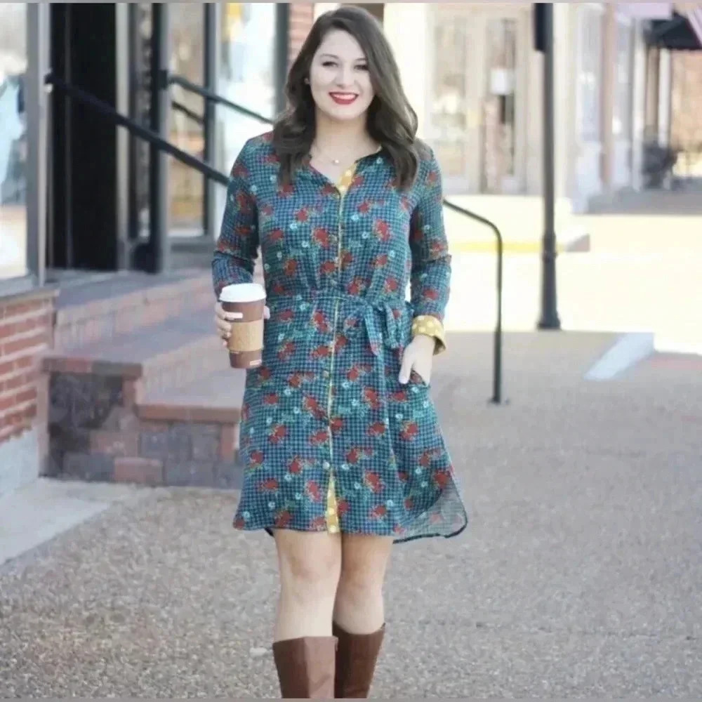 Matilda Jane Fa La La Gingham Shirt Dress - Small NWT